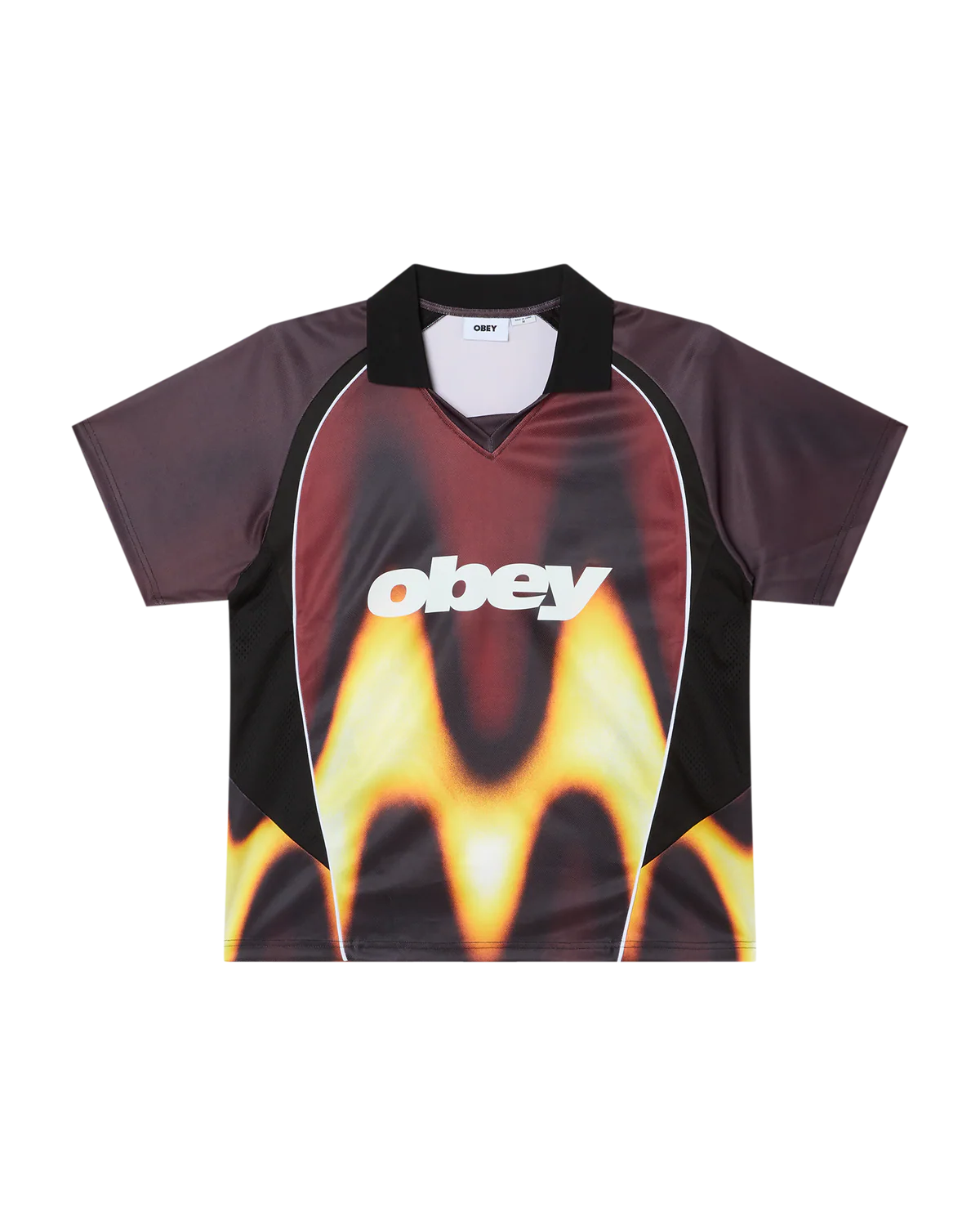 OBEY - BLURRED SOCCER JERSEY - BURNT RED MULTI
