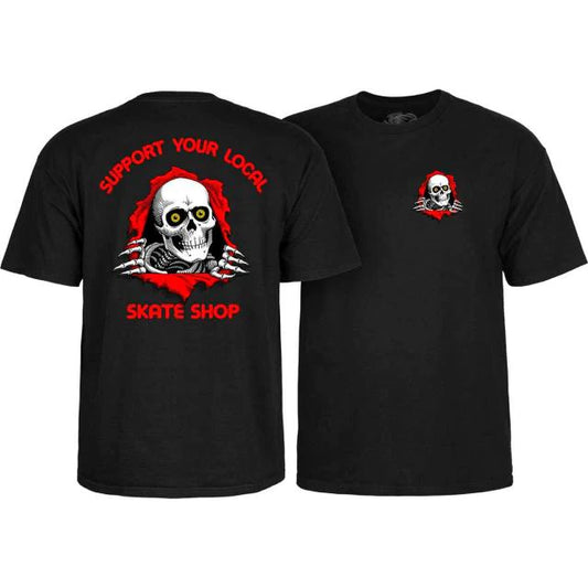 POWELL PERALTA - RIPPER SUPPORT YOUR LOCAL SKATESHOP TEE - BLACK