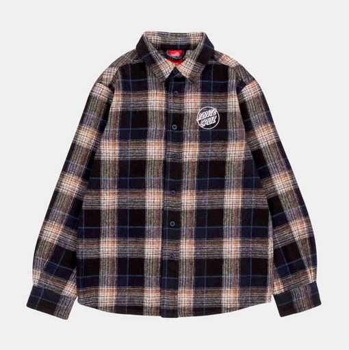 SANTA CRUZ - YOUTH COPPER LS SHIRT - NAVY CHECK