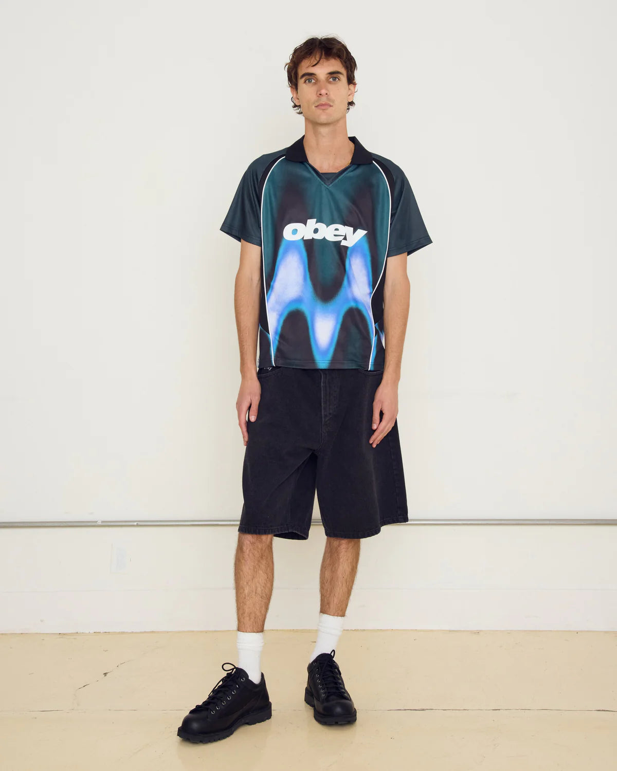 OBEY - BLURRED SOCCER JERSEY - DARK TEAL MULTI