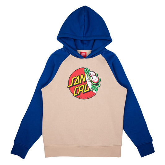 SANTA CRUZ - BEWARE DOT FRONT YOUTH HOOD - COBALT/OAT