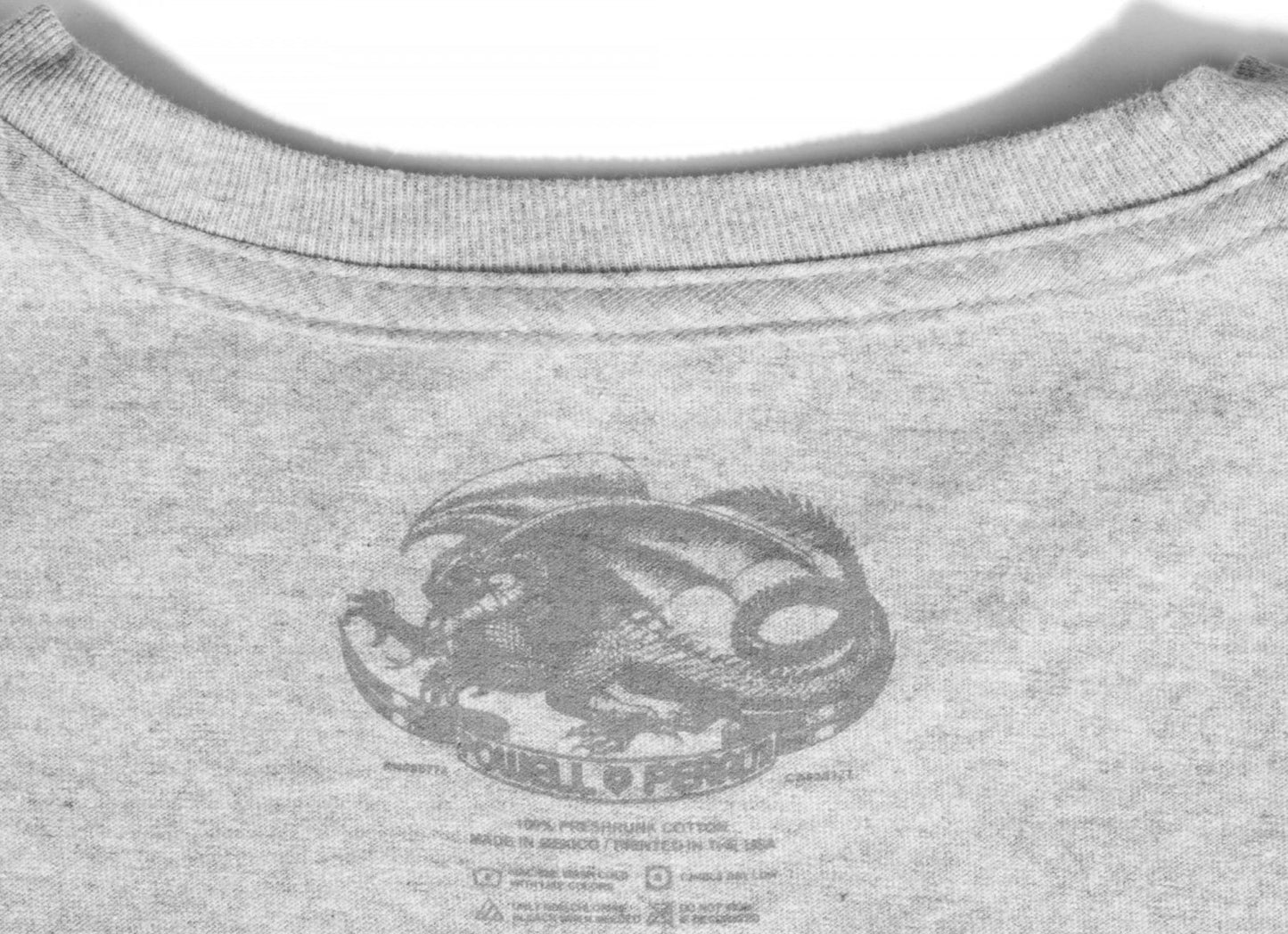 POWELL PERALTA - YOUTH SKATEBOARD SKELETON TEE - HEATHER GREY