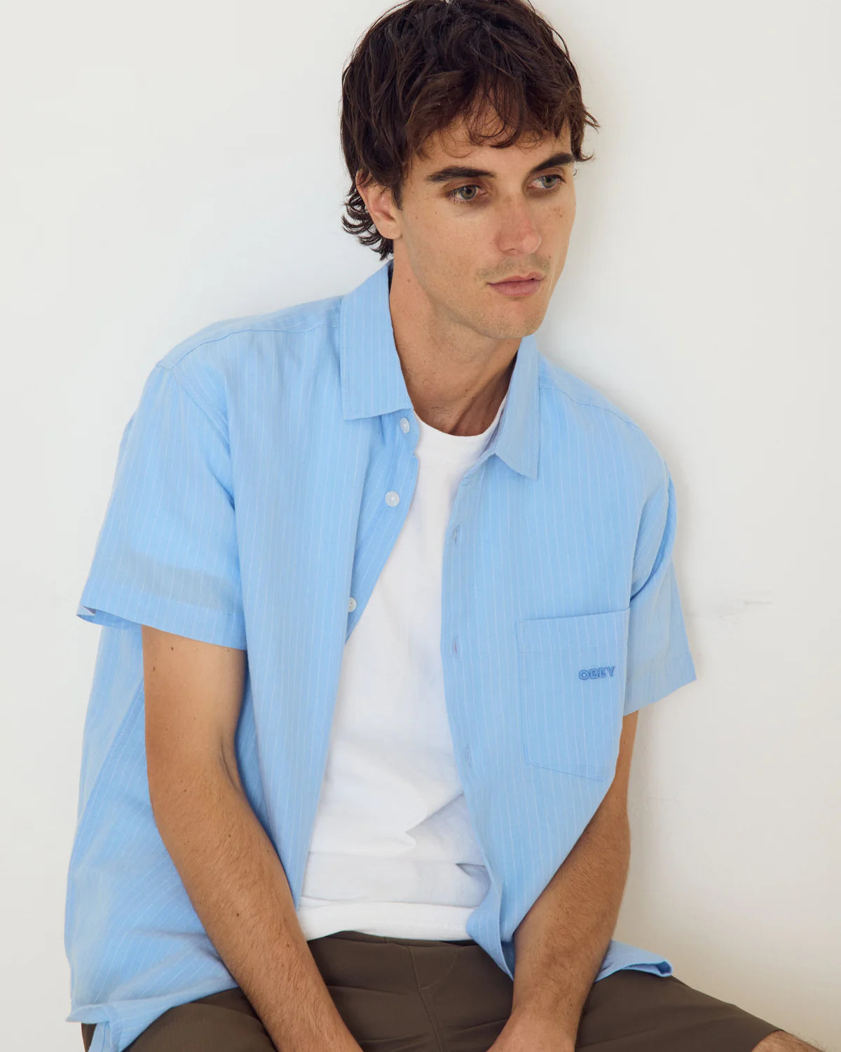 OBEY - BARRY SS SHIRT - SKY BLUE MULTI