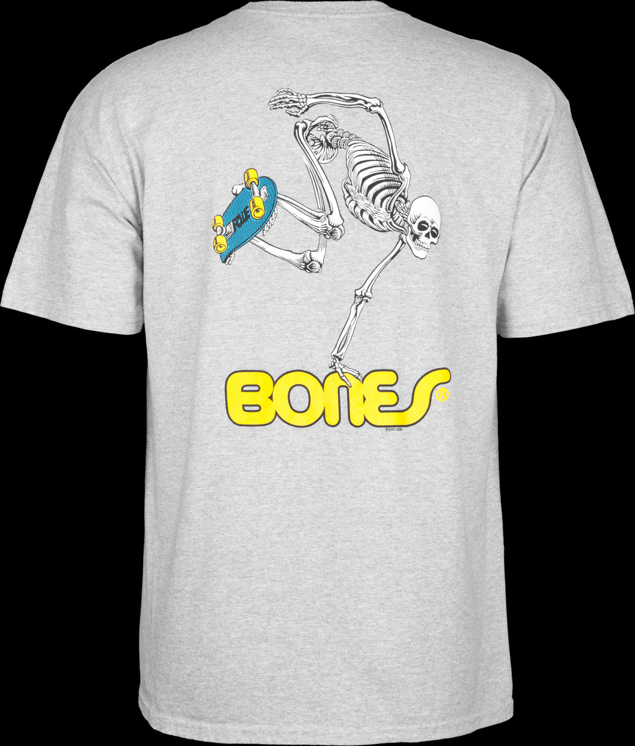 POWELL PERALTA - YOUTH SKATEBOARD SKELETON TEE - HEATHER GREY