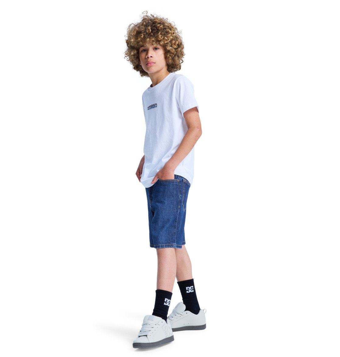 DC - BAGGY SHORT BOY - STONE INDIGO