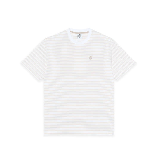 POLAR - STRIPE TEE - WHITE/TAUPE