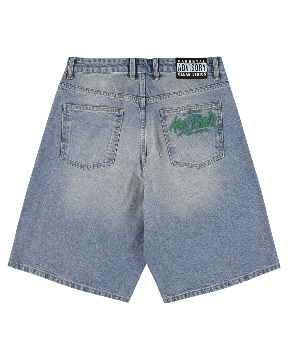 KEEP IT CLEAN - LOOSE SHORT EMBROIDERED - MID BLUE