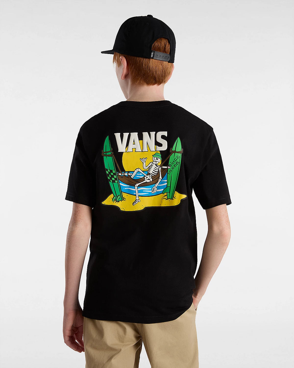 VANS - SHAKA SKELETON SS YOUTH TEE - BLACK