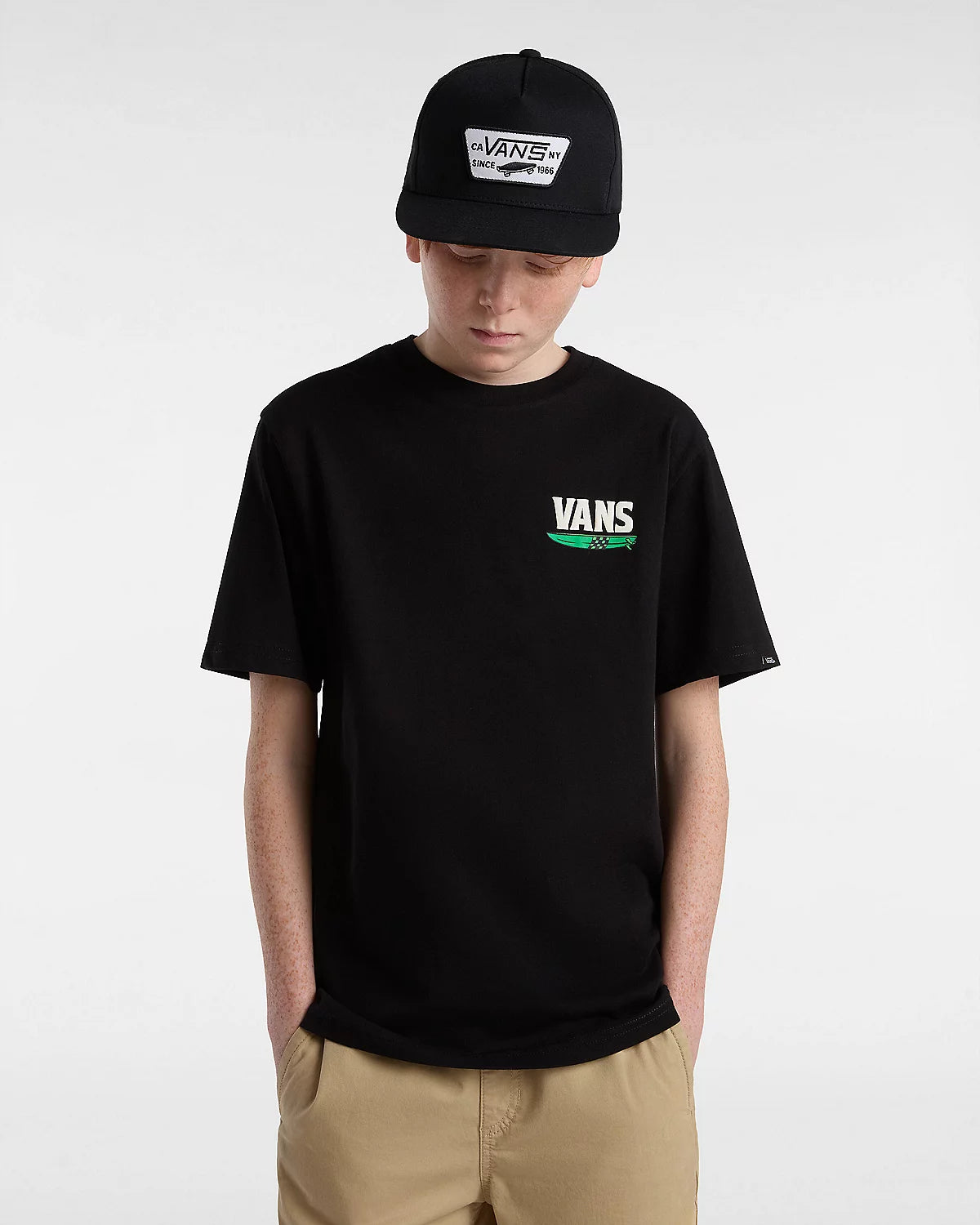 VANS - SHAKA SKELETON SS YOUTH TEE - BLACK