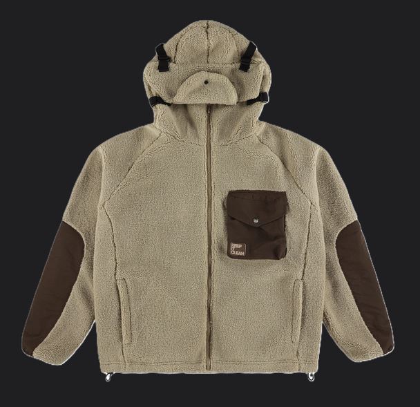 KEEP IT CLEAN - URBAN SHERPA JACKET - MOCHA BROWN