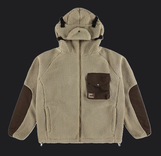 KEEP IT CLEAN - URBAN SHERPA JACKET - MOCHA BROWN