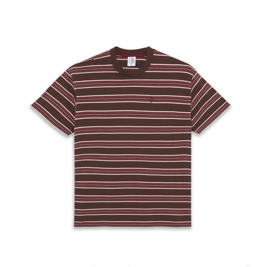 POLAR - STRIPE TEE - BROWN/RED