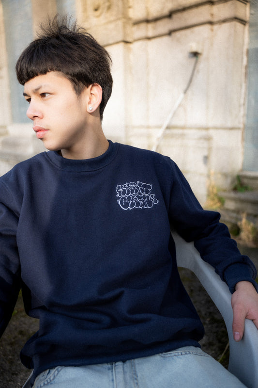 KEEP IT CLEAN - THROW UP CREWNECK - DARK NAVY