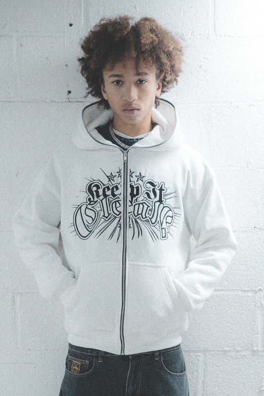 KEEP IT CLEAN - DIVINE HOOD - WHITE/BLACK