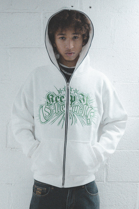 KEEP IT CLEAN - DIVINE HOOD - WHITE/GREEN