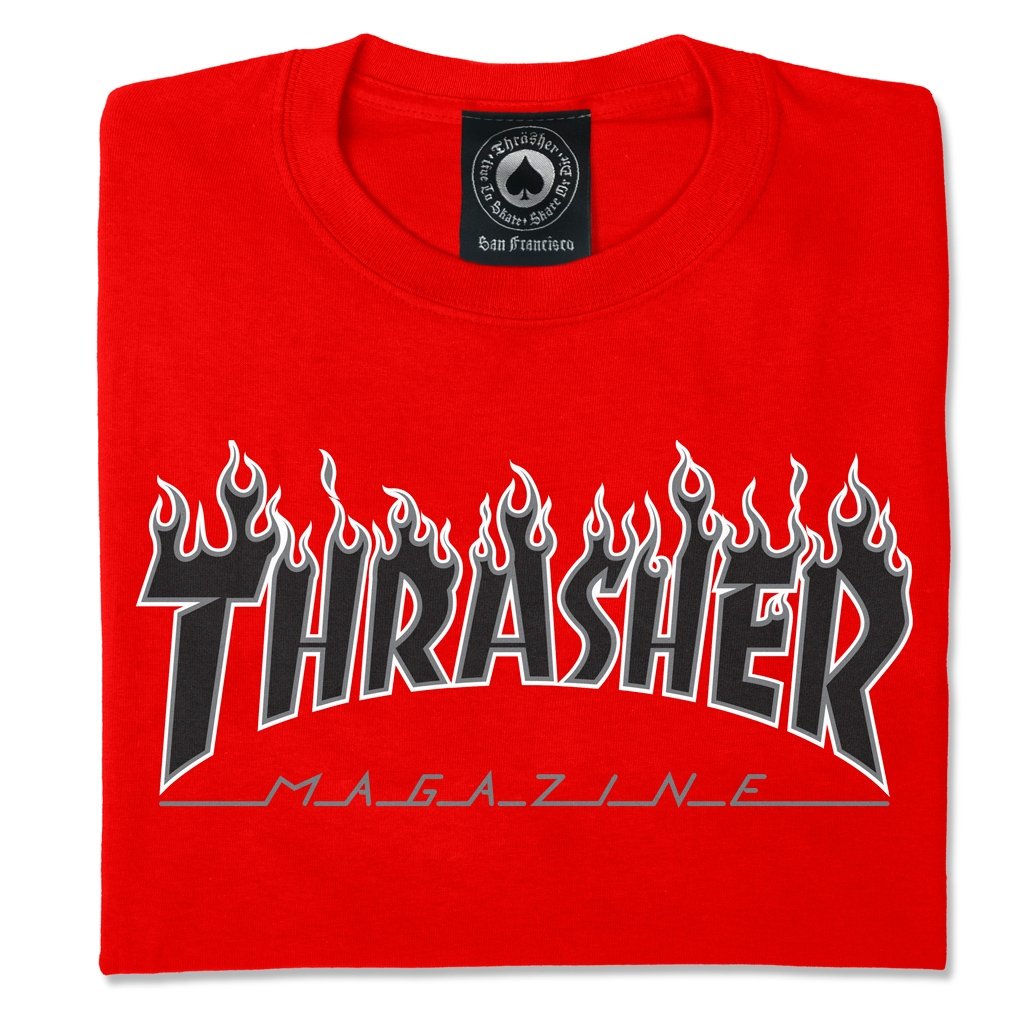 THRASHER - FLAME LOGO TEE - RED