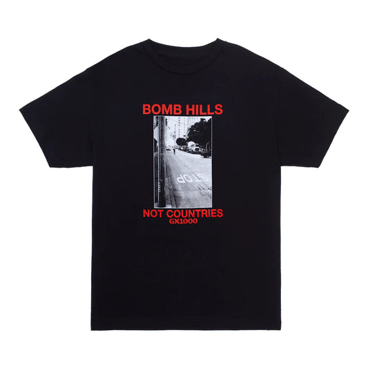 GX1000 - BOMB HILLS NOT COUNTRIES TEE - BLACK