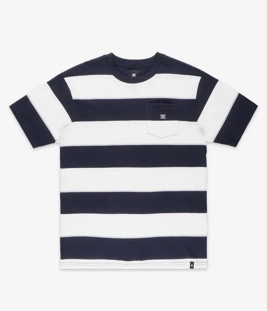 DC - CRATE STRIPE TEE - WHITE/NAVY