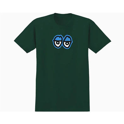 KROOKED - EYES LG SS TEE - FORREST GREEN/BLUE