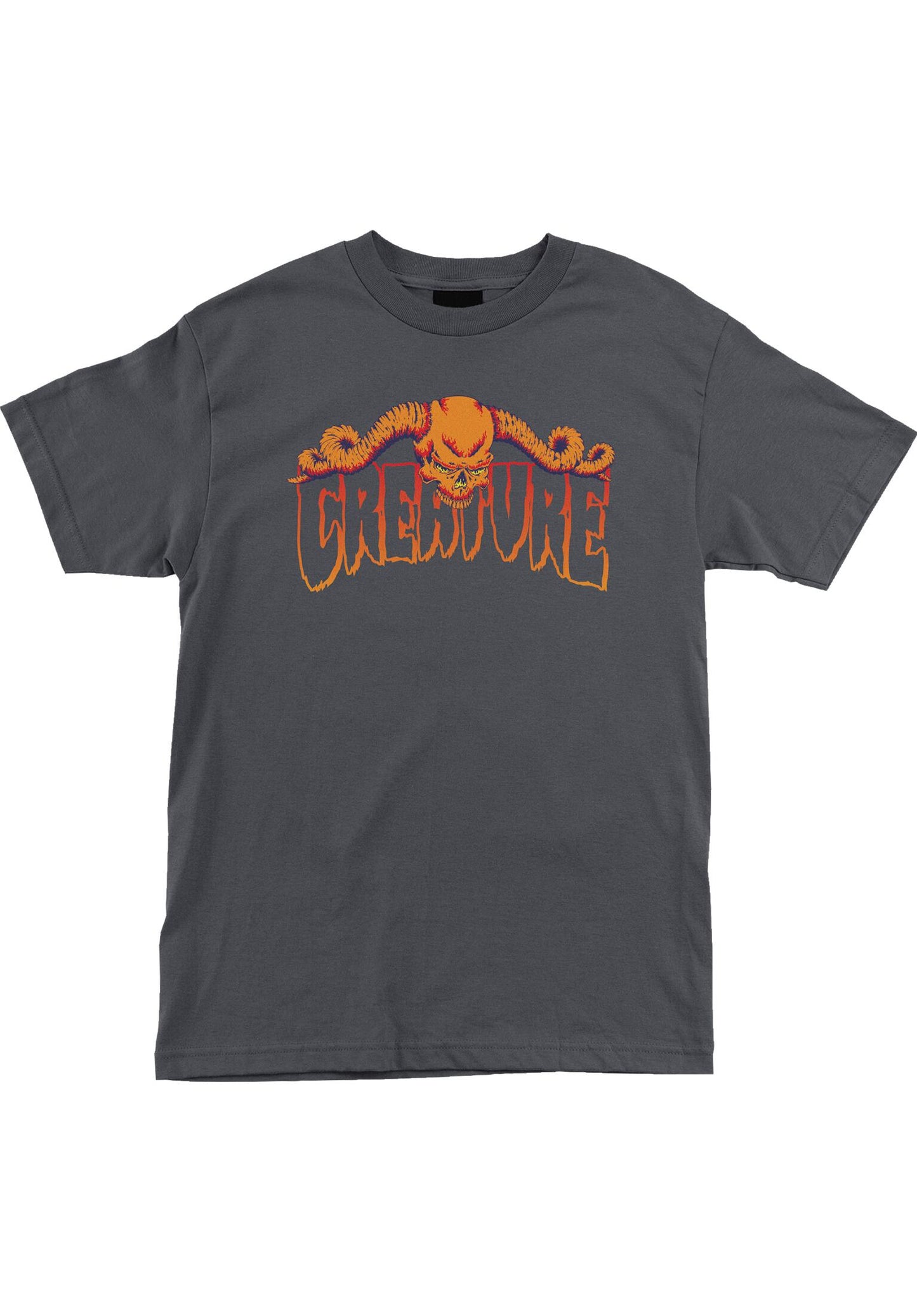 CREATURE - HORNS OUTLINE TEE - CHARCOAL