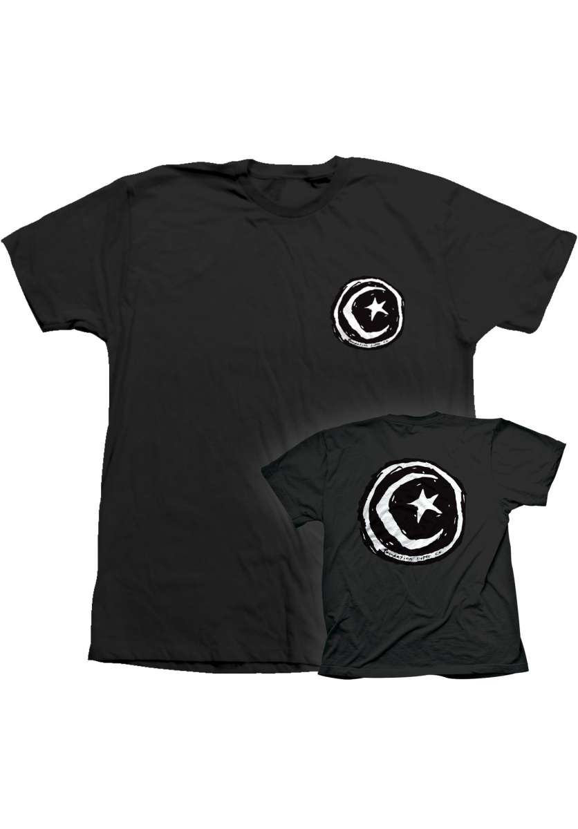 FOUNDATION - STAR AND MOON TEE - BLACK