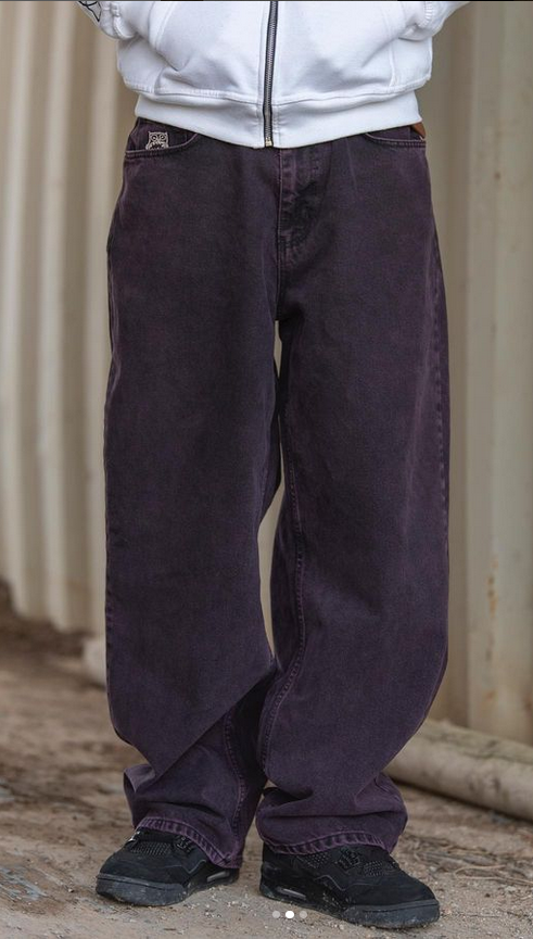 KEEP IT CLEAN - LOOSE PANTS - BLACK/PURPLE