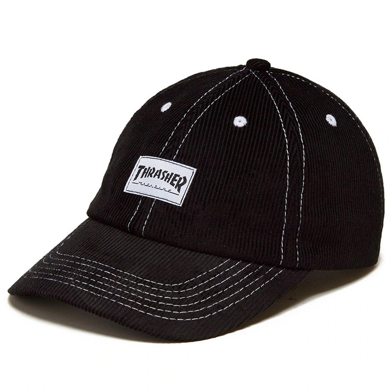 THRASHER - CORDUROY OLD TIMER HAT - BLACK