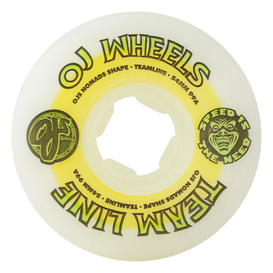 OJ WHEELS - TEAM LINE ORIGINAL HARDLINE 99A - WHITE/YELLOW/GREEN