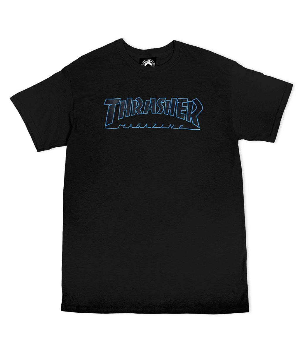 THRASHER - OUTLINED TEE - BLACK/BLACK