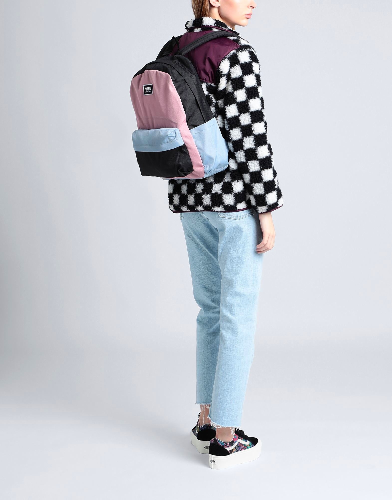 Pink and black vans backpack outlet
