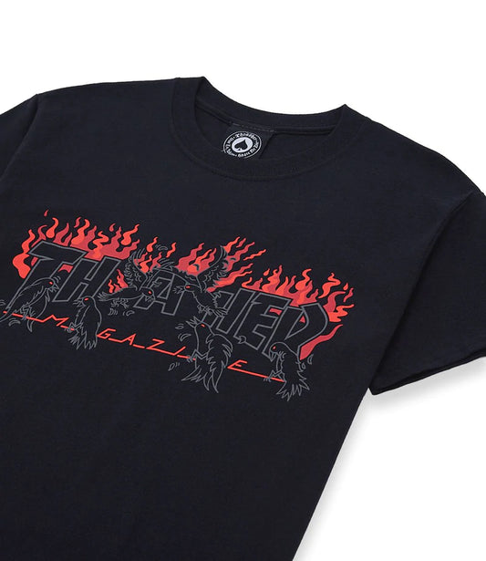 THRASHER - CROWS S/S - BLACK