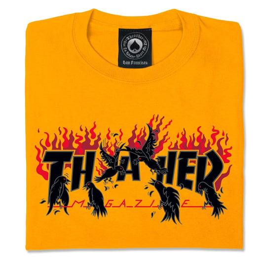 THRASHER - CROWS TEE - GOLD