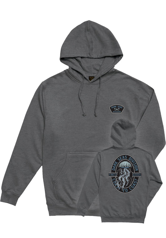 DARK SEAS - TRANSLUCENT HOODED SWEAT - GUNMETAL HEATHER