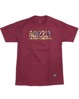 GRIZZLY - KIDS TJ ROGERS TEE - BURGUNDY