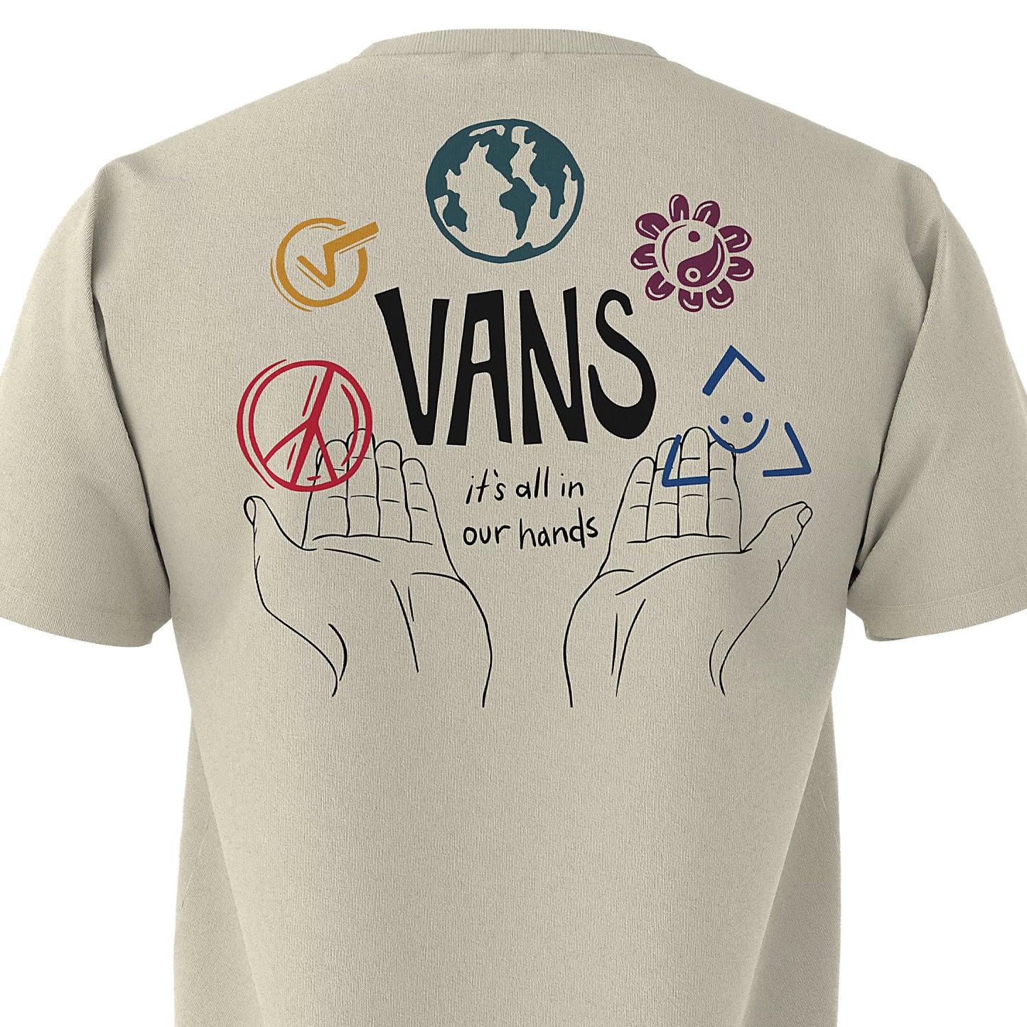VANS - IN OUR HANDS SS TEE KIDS - ANTIQUE WHITE