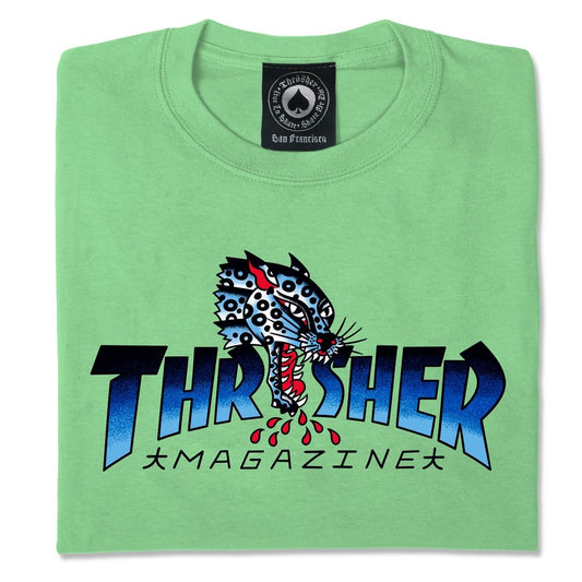 THRASHER - LEOPARD MAG TEE - MINT
