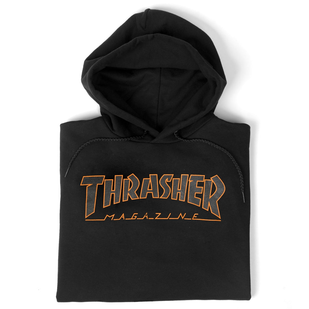 THRASHER - OUTLINED HOOD - BLACK/ORANGE