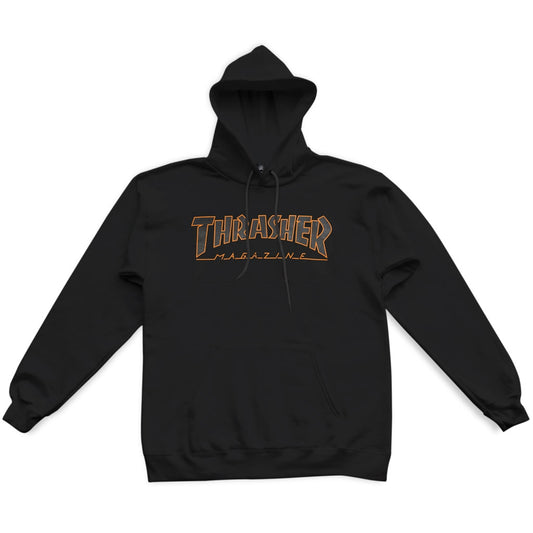 THRASHER - OUTLINED HOOD - BLACK/ORANGE