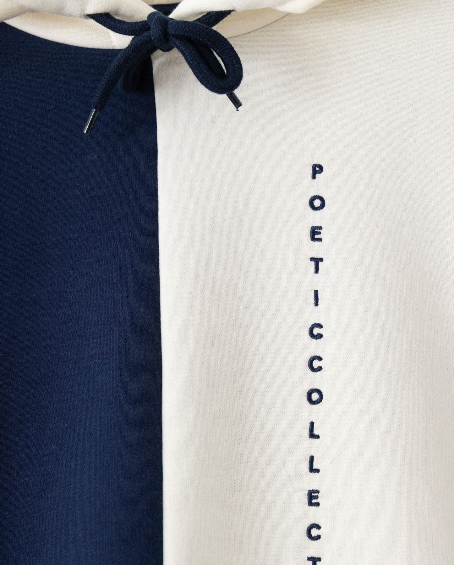 POETIC COLLECTIVE - BLOCK COLOR HOODIE - OFF WHITE/NAVY