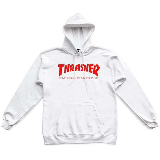 THRASHER - SKATE MAG HOODIE - WHITE/RED