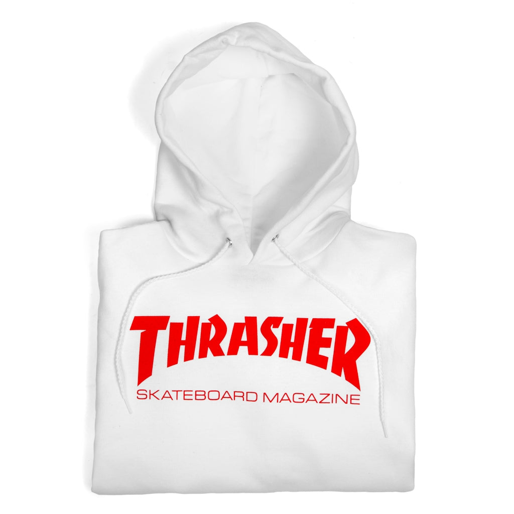 THRASHER - SKATE MAG HOODIE - WHITE/RED