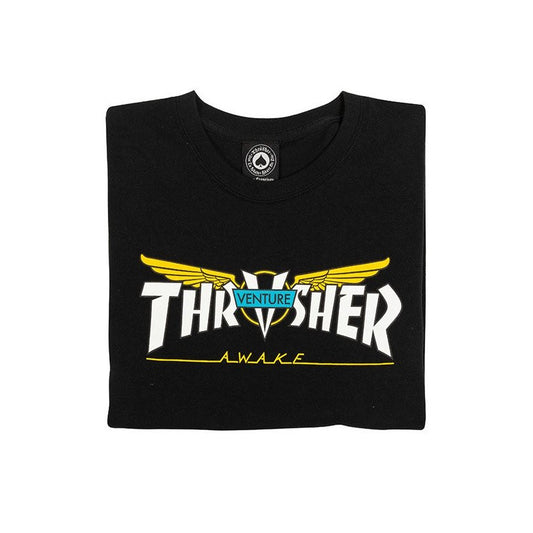 THRASHER - VENTURE COLLAB TEE - BLACK